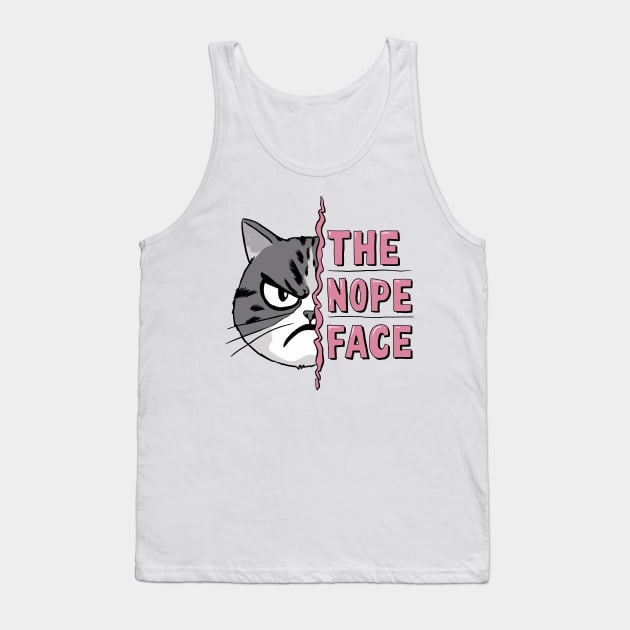 The Nope Face Funny Cat Design Tank Top by TF Brands